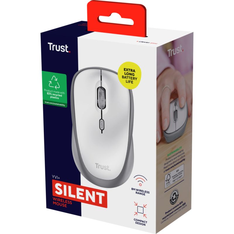 Мышка Trust Yvi+ Silent Wireless White (25513)