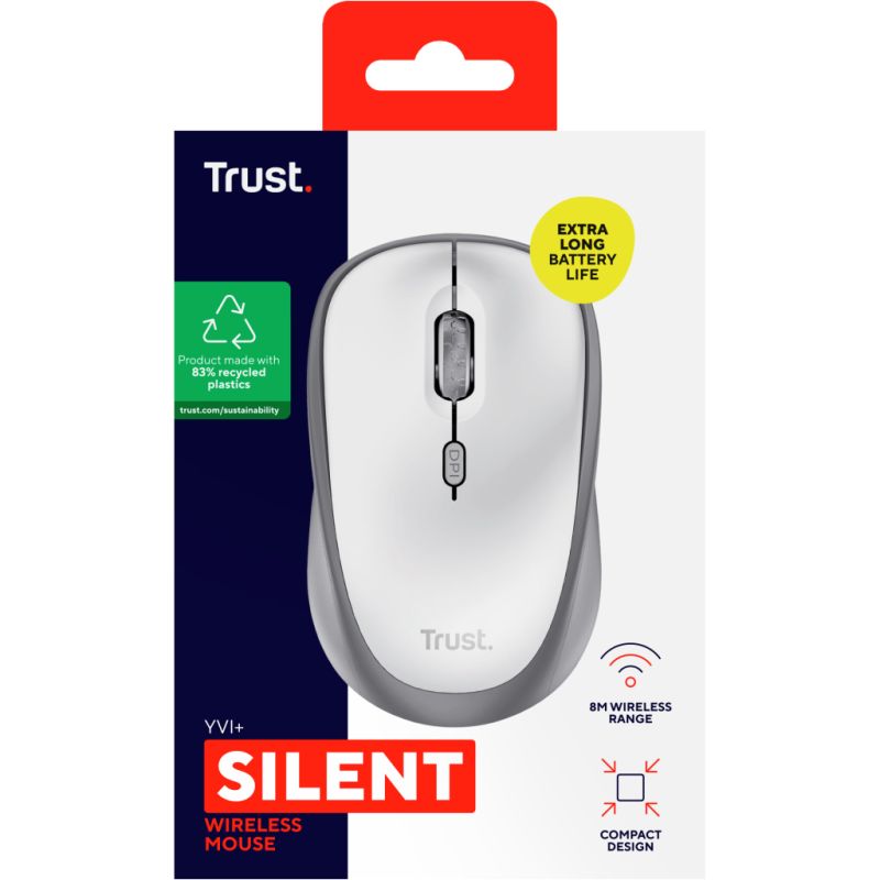 Мышка Trust Yvi+ Silent Wireless White (25513)