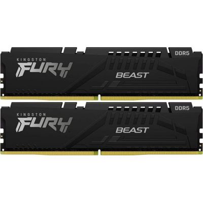 Модуль пам\'яті для комп\'ютера DDR5 64GB (2x32GB) 5600 MHz Fury Beast Black Kingston Fury (ex.HyperX) (KF556C36BBE2K2-64)