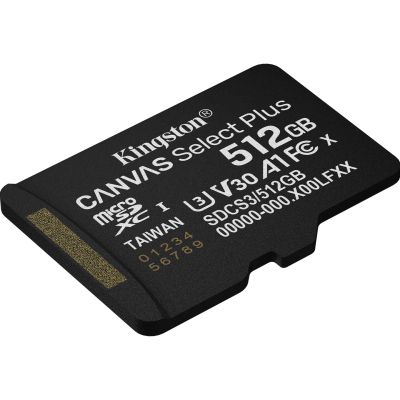 Карта пам\'яті Kingston 512GB microSDXC class 10 UHS-I U3 V30 A1 Canvas Select Plus (SDCS3/512GBSP)
