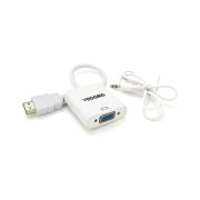 Переходник HDMI M to VGA F + Audio 0.25m white VEGGIEG (YT-C-H-V2W)