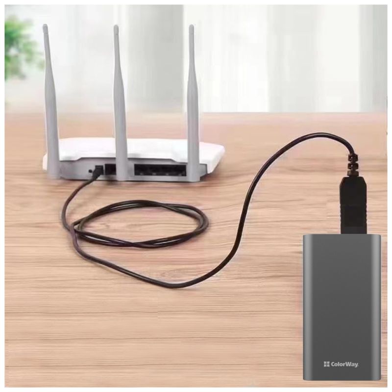 Кабель питания USB to DC 5.5x2.5mm 12V 1.0m black ColorWay (CW-CBUD067-BK)