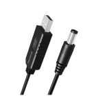 Кабель питания USB to DC 5.5x2.5mm 12V 1.0m black ColorWay (CW-CBUD067-BK)
