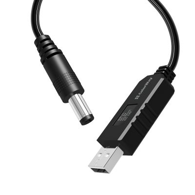 Кабель питания USB to DC 5.5x2.5mm 12V 1.0m black ColorWay (CW-CBUD067-BK)