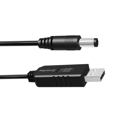 Кабель питания USB to DC 5.5x2.5mm 9V 1.0m black ColorWay (CW-CBUD066-BK)