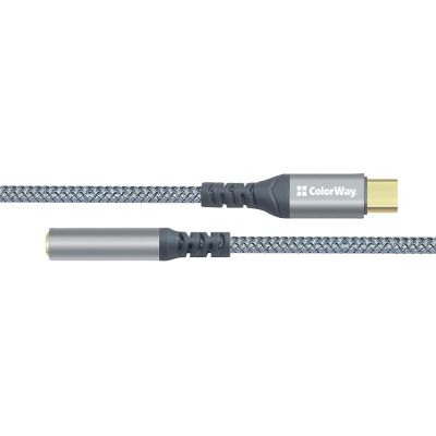Перехідник USB-C to 3.5mm F 0.14m gray ColorWay (CW-AD-CJ)