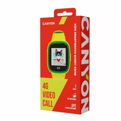 Смарт-часы Canyon Sunny KW-48 Video 4G GPS Games Music Yellow/Green (CNE-KW48YG)