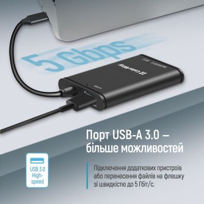 Зчитувач флеш-карт ColorWay USB-C to USB 3.0/SD/MicroSD (CW-CR-02)