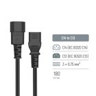 Кабель живлення C13 to C14 1.8m 0.75mm2 black ColorWay (CW-CBP087-BK)