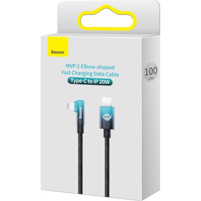 Дата кабель USB-C to Lightning 1.0m 20W 90° corner black/blue Baseus (CAVP000221)