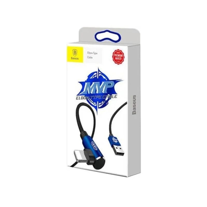 Дата кабель USB 2.0 AM to Lightning 2.0m 1.5A 90° corner blue Baseus (CALMVP-A03)