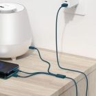 Дата кабель USB 2.0 AM to Lightning + Micro 5P + Type-C 1.5m 3.5A blue Baseus (CAMLTYS-03)