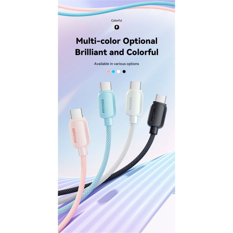 Дата кабель USB-C to USB-C 1.0m 100W black Essager (EXCTT1-WL01-P)
