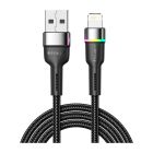 Дата кабель USB 2.0 AM to Lightning 2.0m 2.4A LED black Essager (EXCL-XCDA01)