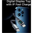 Дата кабель USB-C to Lightning 2.0m 20W Digital Display black Essager (EXCTL-YDA01)