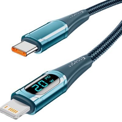 Дата кабель USB-C to Lightning 2.0m 20W Digital Display blue Essager (EXCTL-YDA03)