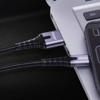 Дата кабель USB 2.0 AM to USB-C 2.0m 3A LED black Essager (EXCT-XGA0G)