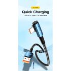 Дата кабель USB 2.0 AM to USB-C 1.0m 100W 90° corner black Essager (EXCWT7A-CG01-P)