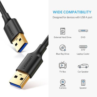 Дата кабель USB 3.0 AM/AM 1.0m US128 black Ugreen (10370)