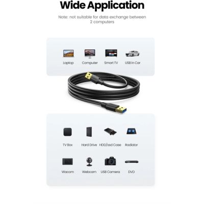 Дата кабель USB 3.0 AM/AM 2.0m US128 black Ugreen (10371)