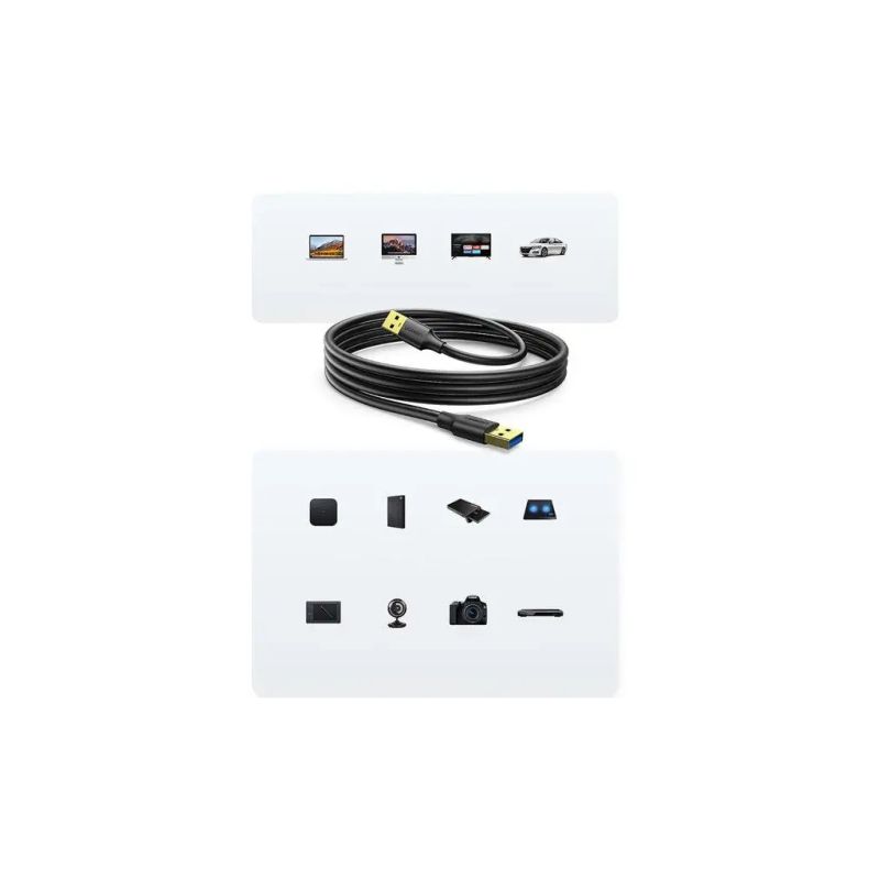 Дата кабель USB 3.0 AM/AM 3.0m US128 black Ugreen (90576)