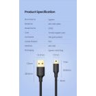 Дата кабель USB 2.0 AM to Mini 5P 1.0m US132 black Ugreen (10355)