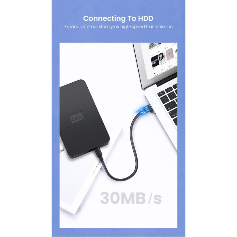 Дата кабель USB 2.0 AM to Mini 5P 2.0m US132 black Ugreen (30472)