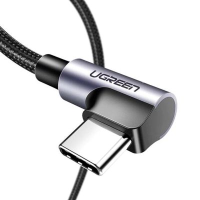 Дата кабель USB 2.0 AM to USB-C 3.0m 3A 90° corner US176 black Ugreen (70875)