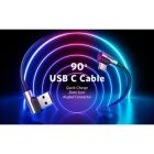 Дата кабель USB 2.0 AM to USB-C 3.0m 3A 90° corner US176 black Ugreen (70875)