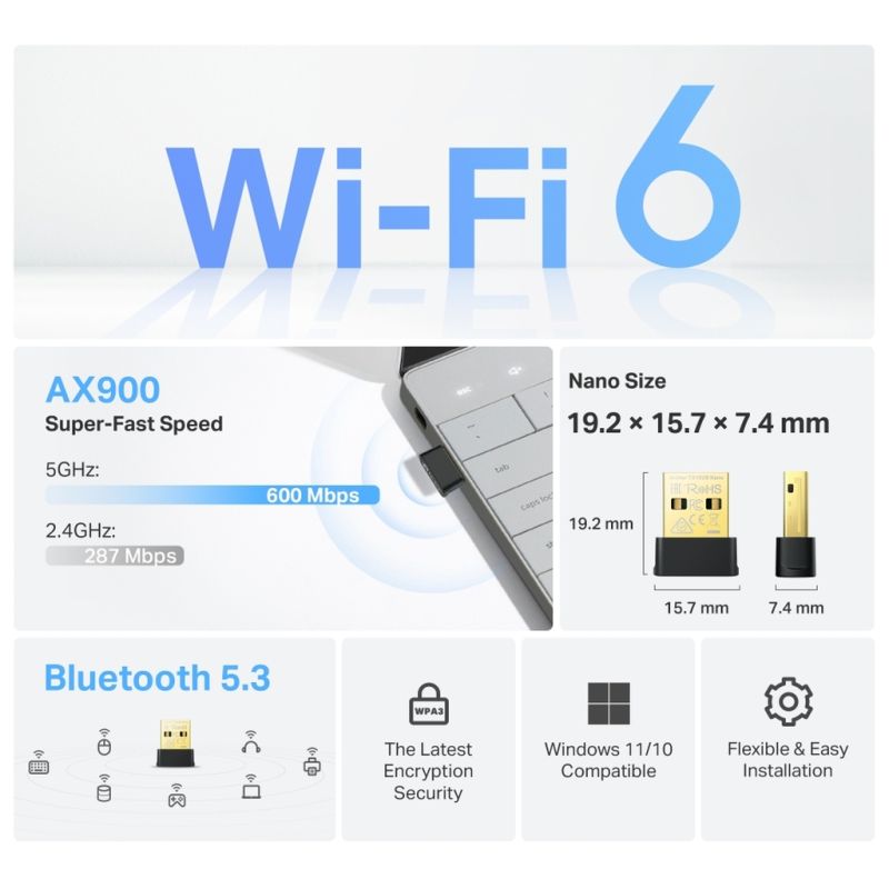 Сетевая карта Wi-Fi TP-Link (ARCHER-TX10UB-NANO)