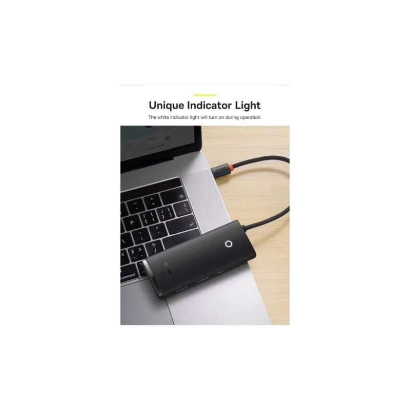 Концентратор Baseus USB-C 6-in-1 HDMI + 2xUSB 3.0 + USB-C + SD/TF black (WKQX050001)