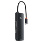 Концентратор Baseus USB-C 6-in-1 HDMI + 2xUSB 3.0 + USB-C + SD/TF black (WKQX050001)