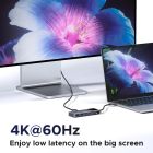 Концентратор Ugreen USB-C to HDMI + 2xUSB 3.2 + 2xUSB-C 3.2 + PD CM888 gray (35998)