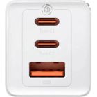 Зарядное устройство Baseus 2xUSB-C 65W + 1xUSB GaN + cable USB-C to USB-C 100W 1.0m white (CCGP120202)