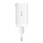 Зарядное устройство Baseus 2xUSB-C 65W + 1xUSB GaN + cable USB-C to USB-C 100W 1.0m white (CCGP120202)