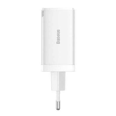 Зарядное устройство Baseus 2xUSB-C 65W + 1xUSB GaN + cable USB-C to USB-C 100W 1.0m white (CCGP120202)