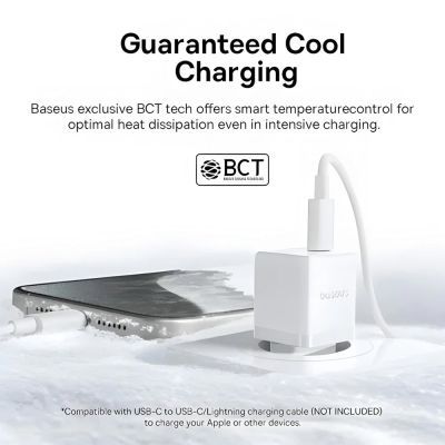 Зарядное устройство Baseus 1xUSB-C 20W + 1xUSB white + cable USB-C to USB-C 60W 1.0m (P10111608213-01)