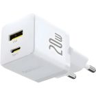 Зарядное устройство Baseus 1xUSB-C 20W + 1xUSB white + cable USB-C to USB-C 60W 1.0m (P10111608213-01)