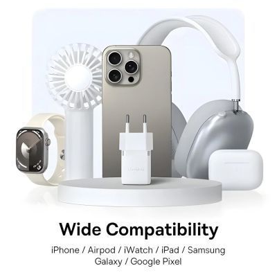 Зарядний пристрій Baseus 1xUSB-C 20W + 1xUSB white + cable USB-C to USB-C 60W 1.0m (P10111608213-01)