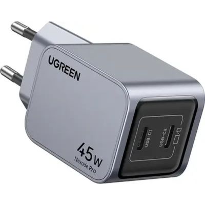 Зарядное устройство Ugreen 2xUSB-C PD45W GaN X707 gray (35008)