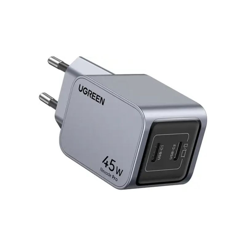 Зарядное устройство Ugreen 2xUSB-C PD45W GaN X707 gray (35008)