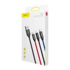 Дата кабель USB 2.0 AM to Lightning + Micro 5P + USB-C 1.2m 5A black Baseus (CAMLT-BSY01)