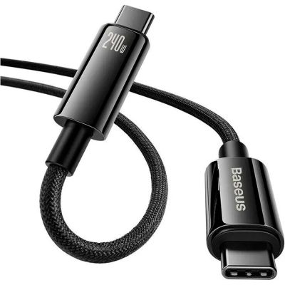 Дата кабель USB-C to USB-C 2.0m 240W Black Baseus (CAWJ040101)