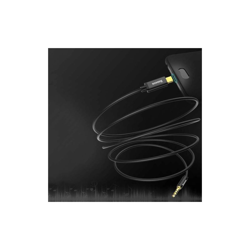 Кабель мультимедийный USB-C to 3.5mm M 1.2m black Baseus (CAM01-01)