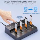 Док-станция для накопителей Maiwo 4*NVMe M.2 SSD Key M/B+M to USB4.0 USB-C 40Gbps (K3015P4)