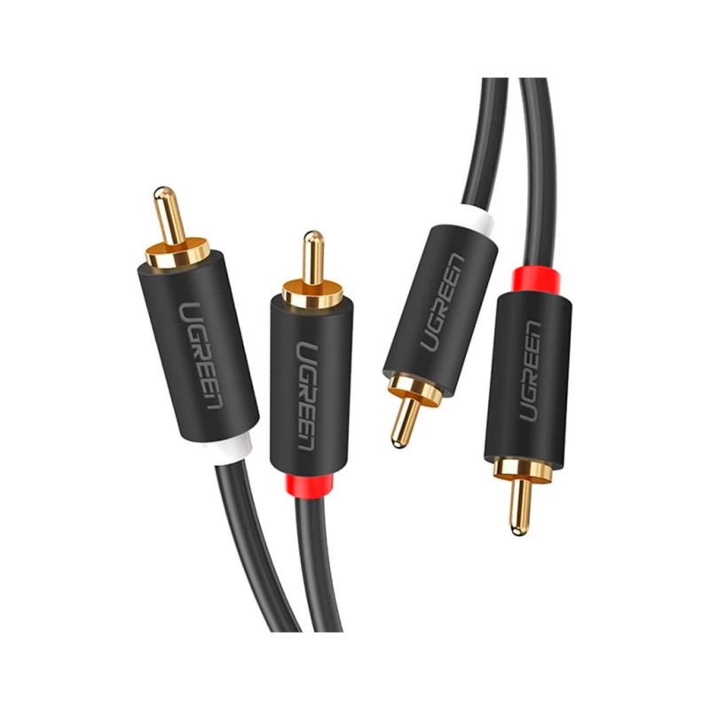 Кабель мультимедийный 2xRCA M to 2xRCA M 2.0m AV104 black Ugreen (10518)