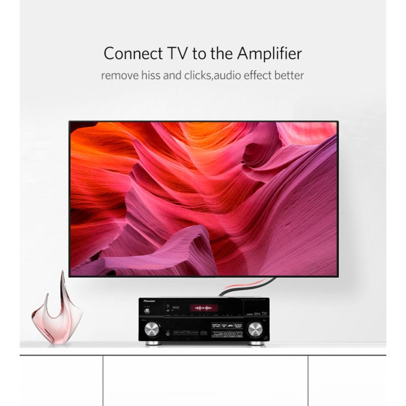 Кабель мультимедийный 2xRCA M to 2xRCA M 2.0m AV104 black Ugreen (10518)