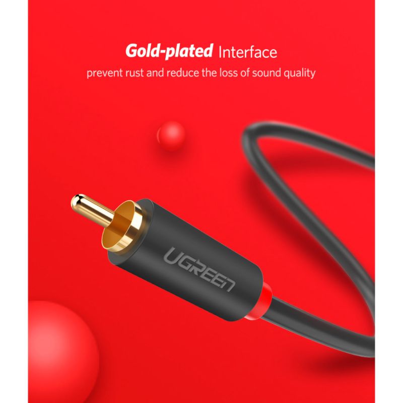 Кабель мультимедийный 2xRCA M to 2xRCA M 3.0m AV104 black Ugreen (10519)
