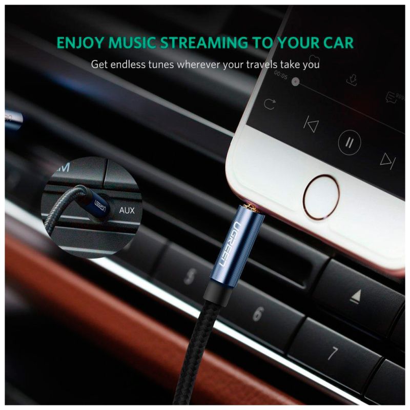 Кабель мультимедийный 3.5mm M to 3.5mm M 2.0m AV112 blue Ugreen (10687)