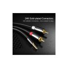 Кабель мультимедийный 3.5mm M to 2xRCA M 1.0m AV116 black Ugreen (10749)